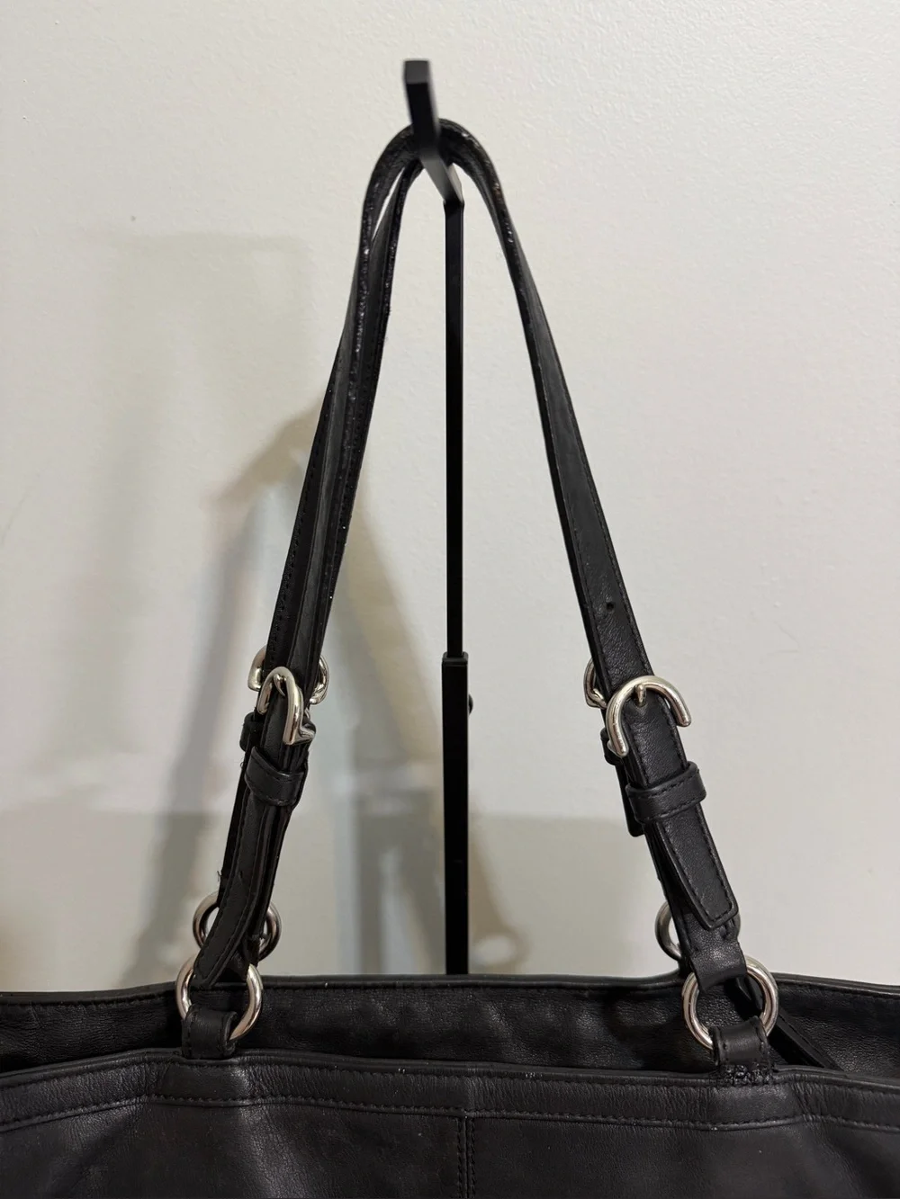 Coach Gallery East West Tote Shoulder Bag Black Leather Y2K Vintage F17722 FAIR